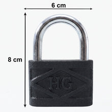 Side view of the 60mm iron padlock, showcasing its solid build and design.