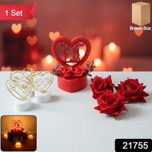 Golden artificial rose included in romantic gift set