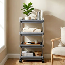 Movable 4-layer storage cart with sturdy stainless steel frame for home organization