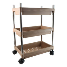 Mobile organizer rack with three storage layers and easy mobility