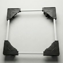Adjustable appliance stand elevating a washing machine in a laundry area