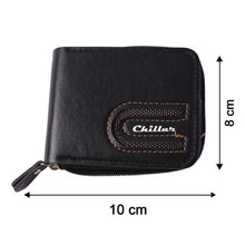 Cardholder wallet size dimensions view with zipper