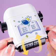 Educational rolling stamp with refillable ink cartridge