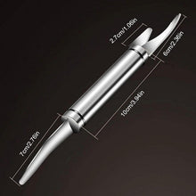 Close-up view of stainless steel corer and slicer for food preparation