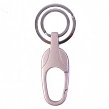 Side profile of sleek, durable metal keychain
