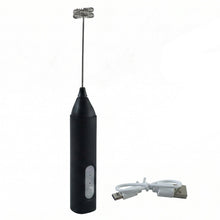Portable coffee foam maker with stainless steel whisk head