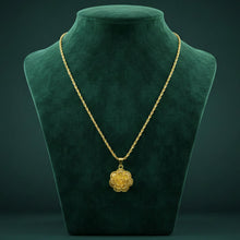 Gold finish floral traditional pendant necklace with unique design