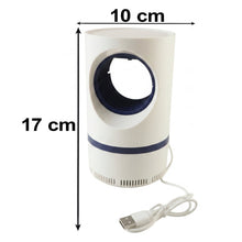 Electric insect trap showing UV light and powerful suction mechanism.