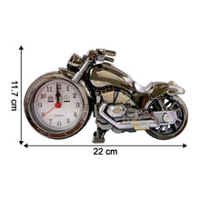 Back view of stylish motorcycle alarm clock for table use