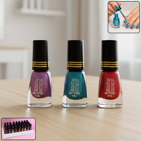 Metallic Mini Nail Polish bottle with glitter finish in vibrant colors