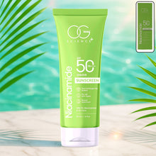 OG Beauty Niacinamide Sunscreen SPF 50 PA+++ tube with broad spectrum protection