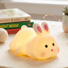 Squeezable silicone bunny LED lamp for gentle bedtime light