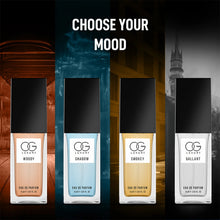 Luxury scent collection with four premium Eau De Parfum options, ideal for gifting and travel