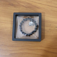Premium Black Beaded Stretch Bracelet with Cute Panda Charm (1 Pc)