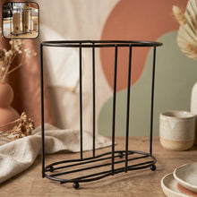 Sturdy metal holder stand for disposable or reusable cups