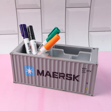 Container-style pen holder with organized compartments for stationery