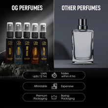Close-up of elegant packaging for OG Beauty men's luxury perfume combo