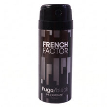 French Factor Black deodorant spray for men, easy to carry
