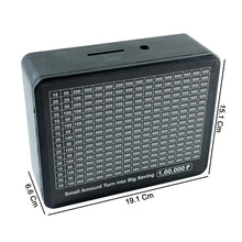 Coin and note deposit slot of reusable savings tracker money box