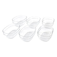 Combo pack of multipurpose clear serving bowls in oval shape