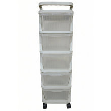 Multi layer plastic drawer cabinet with wheels for easy movement