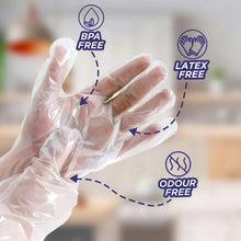 Pack of disposable plastic gloves for food handling