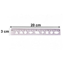 20 cm transparent plastic ruler for geometry and design