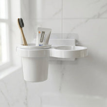 Multi-slot wall mounted bathroom storage for grooming essentials