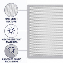Large Ironing Press Net in use preventing scorch and shine on fabric