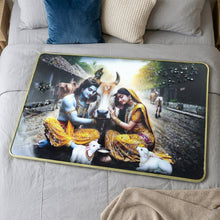 Radha Krishna Village Scene Wall Frame – Peaceful & Elegant Decor
