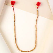 Sandalwood Mala with Rudraksha Beads, Chandan Japa Mala for Puja and Wear (1 Pc)