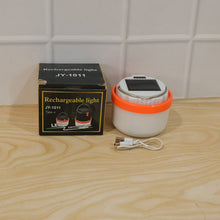 Foldable solar camping lantern with rechargeable LED for travel
