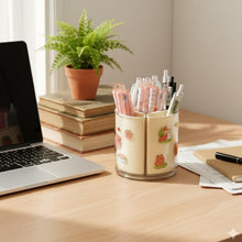 Pen holder with 5 compartments for pens, pencils, and stationery