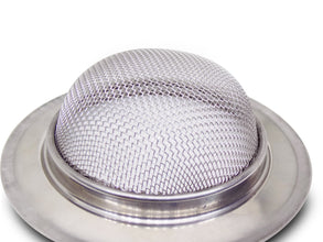 Hand demonstrating the lightweight and easy handling of the Indo Glow sink strainer.