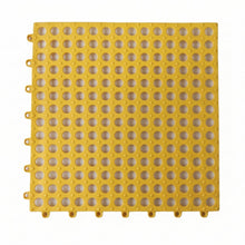 Easy-to-clean non slip shower floor mat with drainage in yellow