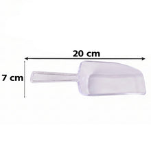 Clear plastic utility scoops for baking and bulk storage