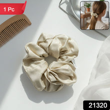Elegant neutral color fabric hair scrunchie ideal for ponytail