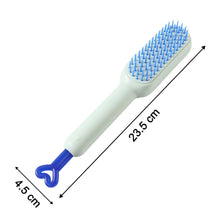 Diagram showing the dimensions of the Self-Cleaning Hairbrush, 23 cm in length
