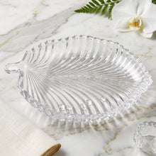 Decorative leaf design glass tray for parties and dining