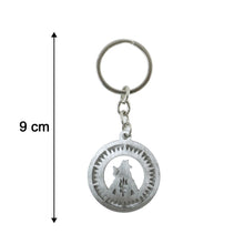 Front view of Mahakal keychain with detailed engraving and Trishul motif.