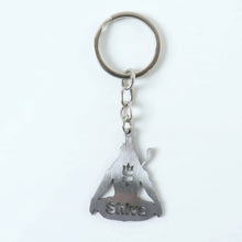 Stylish metal Trishul keychain with religious symbol
