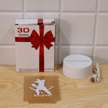 Lord Ram 3D LED lamp components: a gift box, the white base, USB cable, and the clear acrylic panel with the deity design,