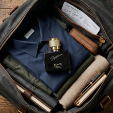 Stylish compact black perfume bottle for travel