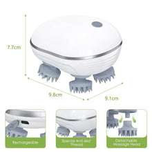 Size comparison of portable electric scalp massager held in hand