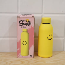 400 ML Smiley Face Glass Water Bottle with Silicone Sleeve for Office (1 Pc)