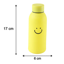 400 ML Smiley Face Glass Water Bottle with Silicone Sleeve for Office (1 Pc)