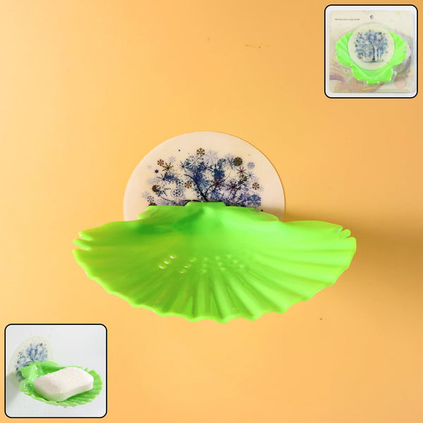 Premium self-adhesive wall-mounted soap holder tray in shell shape
