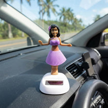 No battery solar hula girl bobble figure for dashboard display