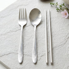 Stainless steel fork, spoon and chopsticks set for travel and office