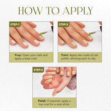 Sunshine Gold glitter nail paint brush applicator showing smooth application